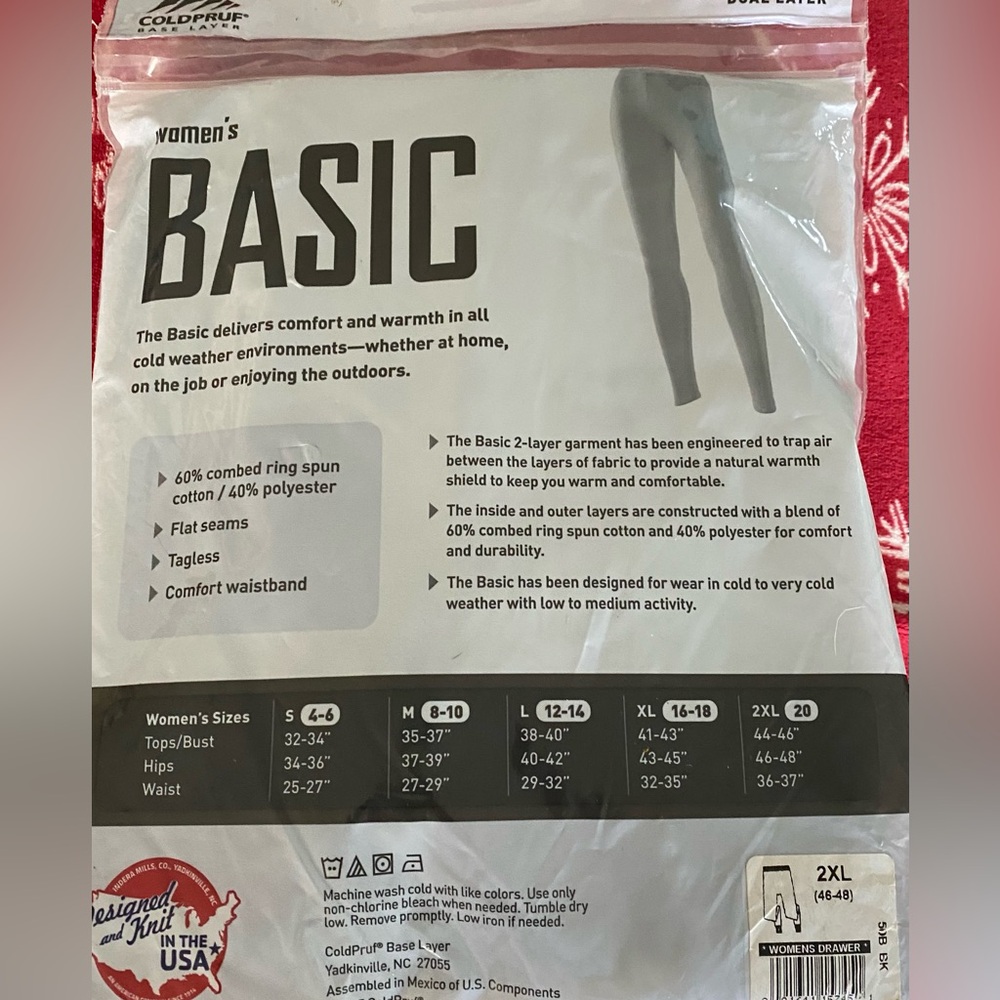 NWT Coldpruf women’s base layer long underwear size XXL